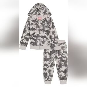 Juicy Couture Girls 2 Pieces Jogger & Zip Up Hoodie Set Grey, Size 12 NWT